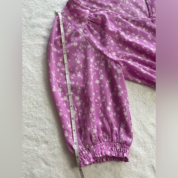 BB Dakota Steve Madden size XS Your Always Dress lavender floral puff sleeve - Picture 12 of 14